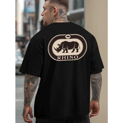 T-shirt Estive da Sport Outdoor e Casual, Taglia Europea, Logo Rinoceronte, Stampe di Moda da Uomo Trendy, Vestibilità Rilassata, Magliette Base