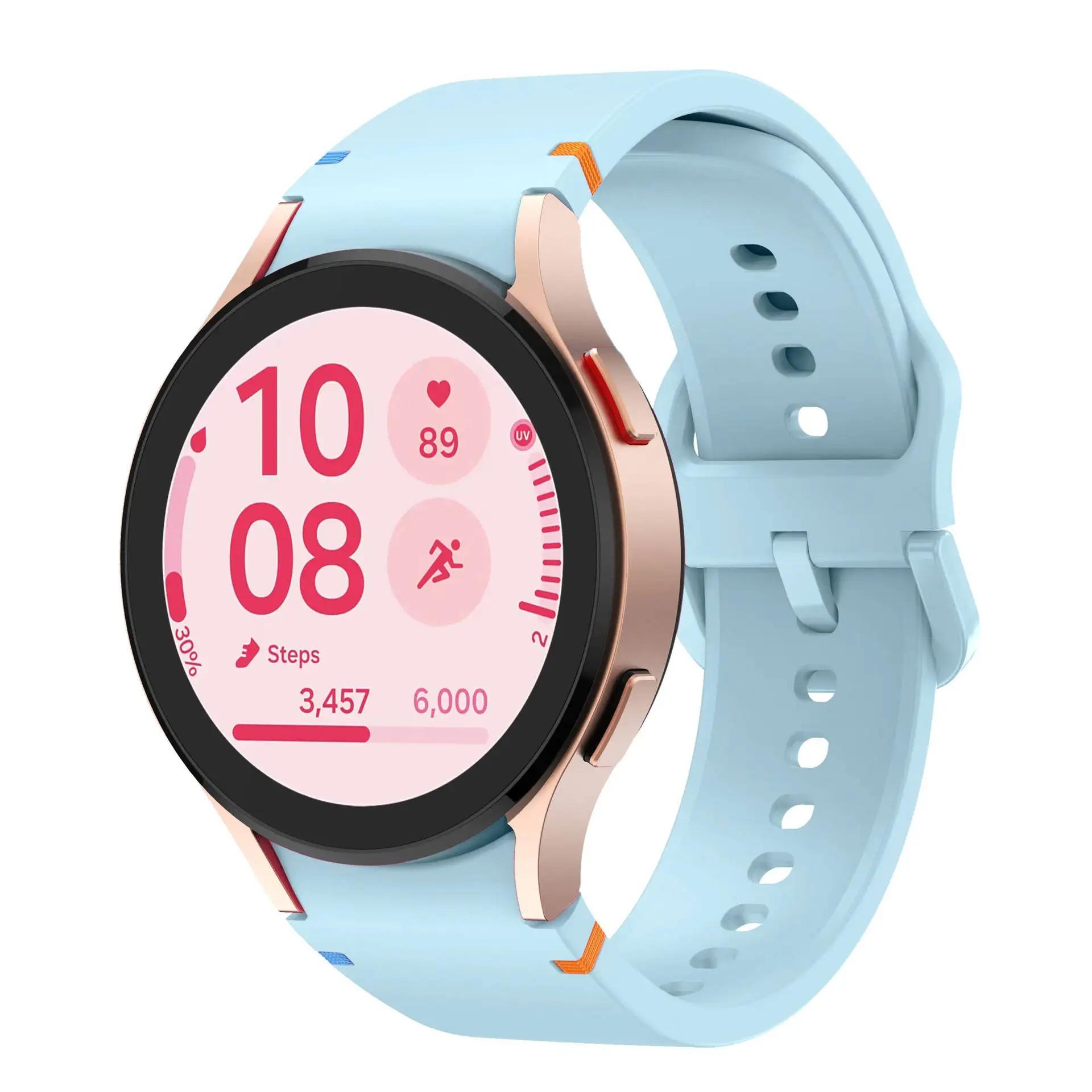 

Силіконовий ремінець для Samsung Galaxy Watch 7 6 5 4 44мм 40мм/5 pro 45мм Браслет Galaxy Watch6 4 classic 47мм 43мм 46мм 42мм ремінець Galaxy Watch5 40mm світло-синій колір