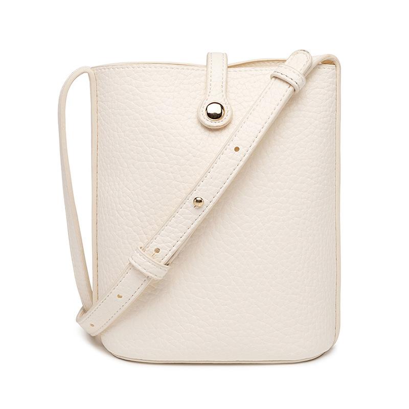 Mini lightweight soft leather bucket bag 2024 new fashion small bag for women Korean version textured casual crossbody phone bag