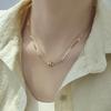 Cross Hot Selling Slim Waist Internet Celebrity Titanium Steel Double Layer Lucky Necklace - Colorfast Clavicle Chain for Versatile Style