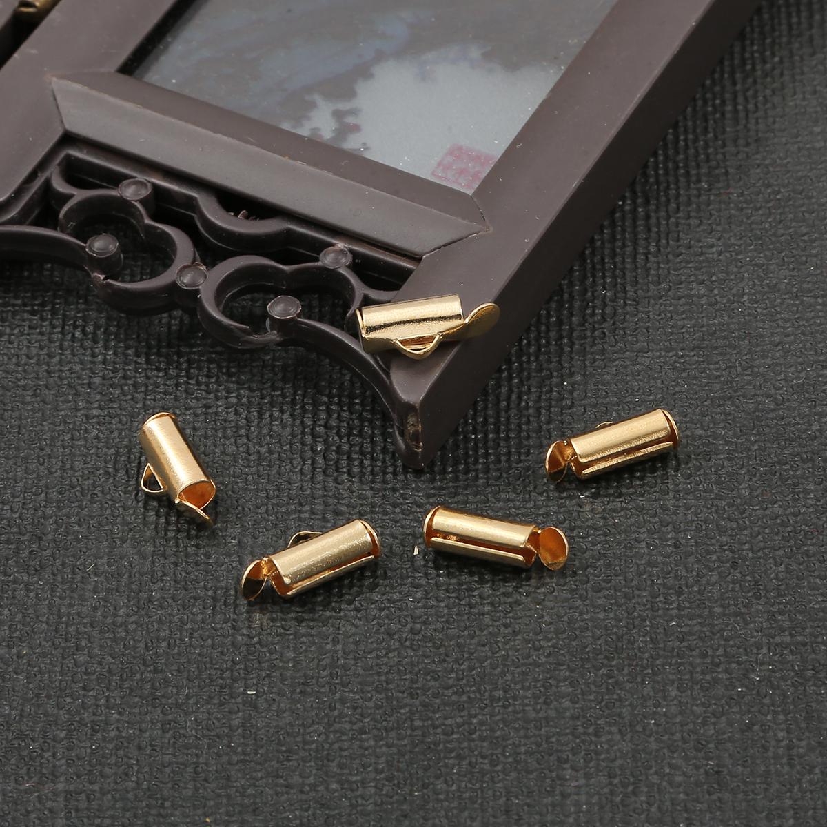 

Новые 30-50 шт., обжимные застежки, колпачки-слайдеры, DIY, разъемы для ожерелья, браслета, ювелирные изделия, фурнитура 10mm 50pcs золотой