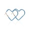 Solid Color Drop Glaze Heart Hoop Earrings Women Korean Sweet Simple Versatile Ear Jewelry