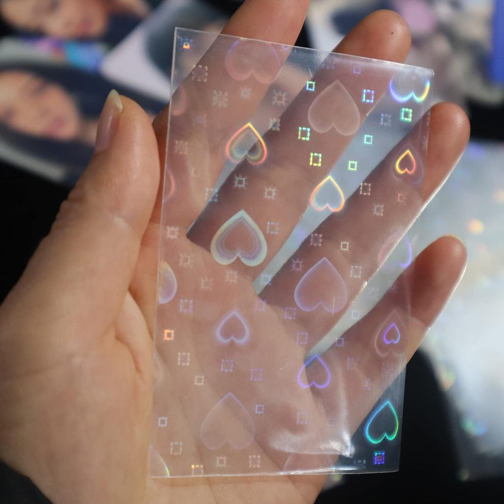 50Pcs 65*90MM Little Stars Laser Flashing Card Sleeves Protector Clear Protector Cards Photocard Protector Film