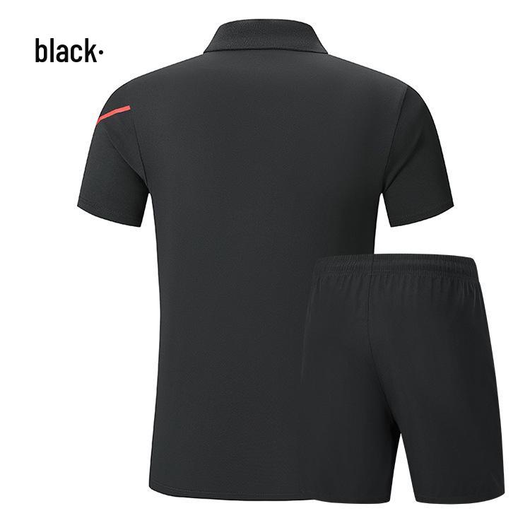 Chinese Sports Quick-Dry Polo & Shorts Set for Wushu, Swimming & Table Tennis Coaches