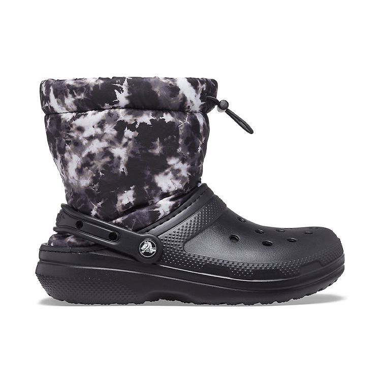 Crocs Classic Lined Neo Tie-Dye Print Winter Comfort Casual Snow Boots Unisex Boots Black 207328-001