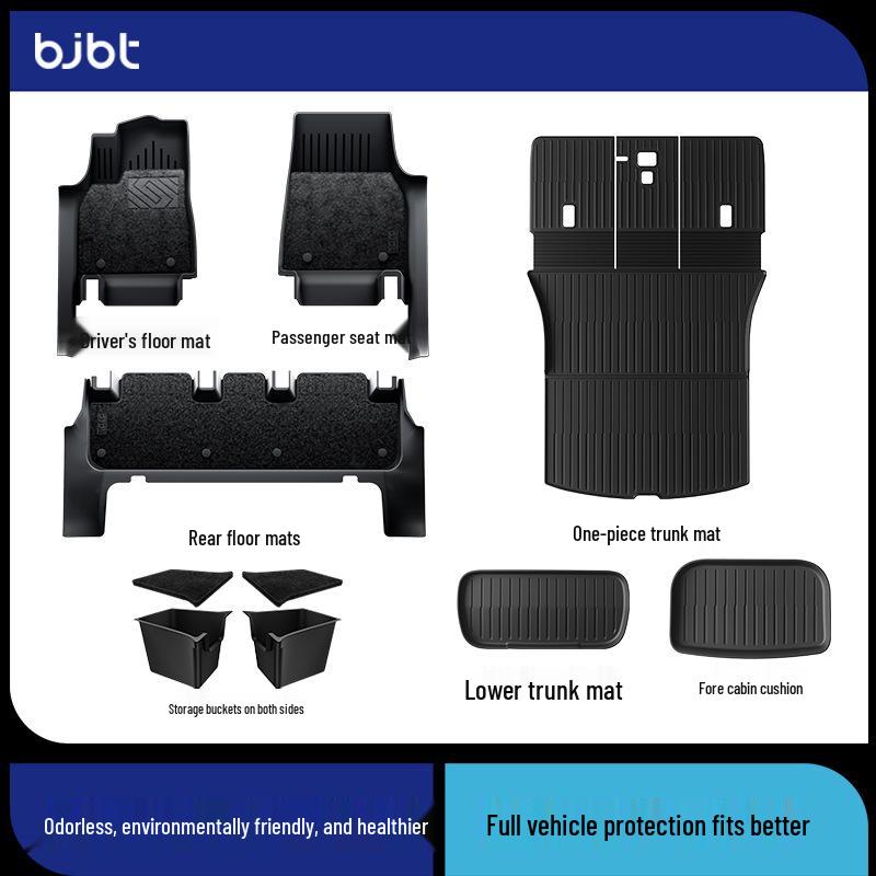BJBT Full Coverage Non-Slip Floor Mats for Tesla Model Y 2023, TPE Injection Molded