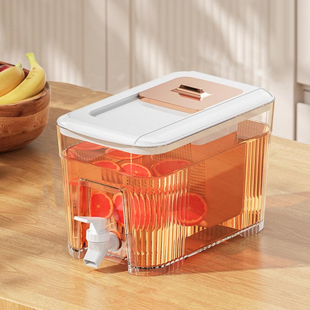 6L Beverage Container for Iced Drinks with Lid Refrigerator