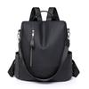 Womens Casual Backpack Large Capacity Travel Bag Street Style Oxford Fabric School Bookbag With Anti-Theft Zippered Pockets