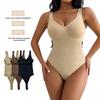 V Neck Waist Cinching Slimming Bodysuit Shapewear For Women
