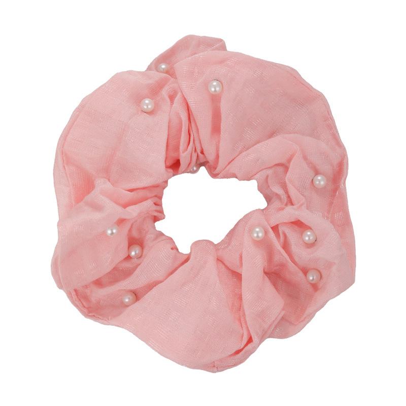 Retro Perlen Haargummis Sommer Sanft Einfarbig Haarband Stirnband für Frauen Mädchen Elegant Elastisch Zopf Haarseil