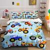 Colorful Tractors With Animals Bedding Set For Kids Luxury Gift 3Pcs Digital Print Comforter Set Soft Comfortable Breathable