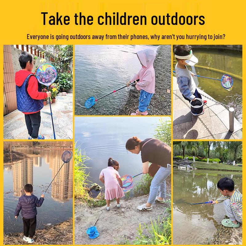 Children's Sturdy Fishing Net: Perfect for Catching Small Fish, Shrimps, and Butterflies.