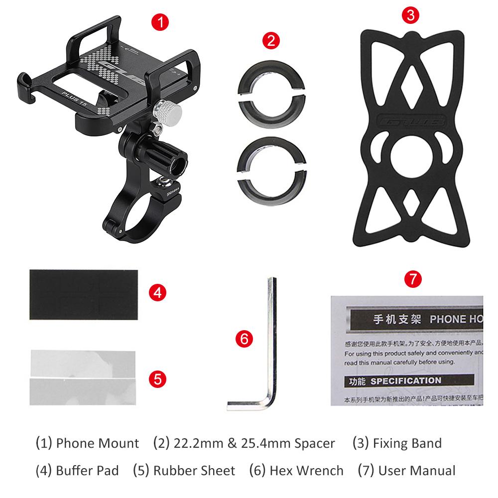 Aluminium Fiets Telefoonhouder 360 Graden Draaibaar Verstelbaar Anti-Slip Fietsen Fiets Stuur Telefoon