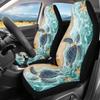 Bulopur Multicolor Polyester Universal Fit Car Truck SUV Van Automotive Seat Covers, 2pcs Front, Hibiscus Floral & Sea Turtle Print