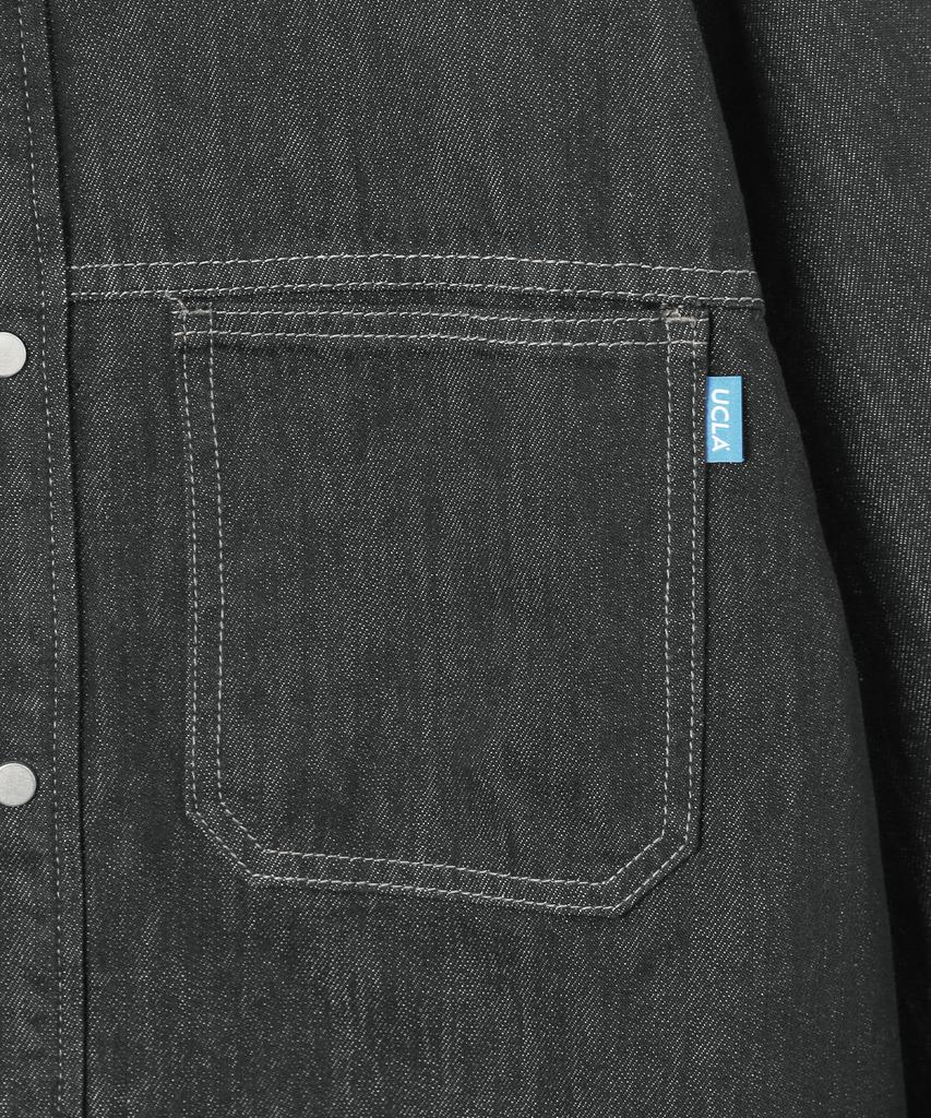 Ucla Unisex Denim One-Pocket Oversized Shacket [Dk-Grey](Ub9Dj70)