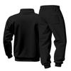 Men's Loose Casual Stand-up Collar Long-sleeved Casual Sweatpants Two-piece Set