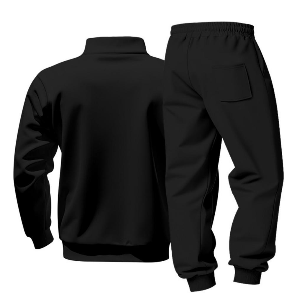 Men's Loose Casual Stand-up Collar Long-sleeved Casual Sweatpants Two-piece Set