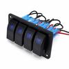3-8 Gang Rocker Switch Panel 12V/24V Car Boat Dash Toggle Box 5-Pin Blue LED Control Dashboard Accessory Kit Auto Switches