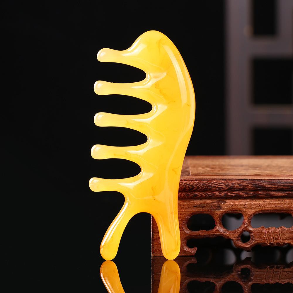 Buffalo Horn Gua Sha Board – Acupoint Scraper for Full Body and Face Meridian Massage in Beauty Salons