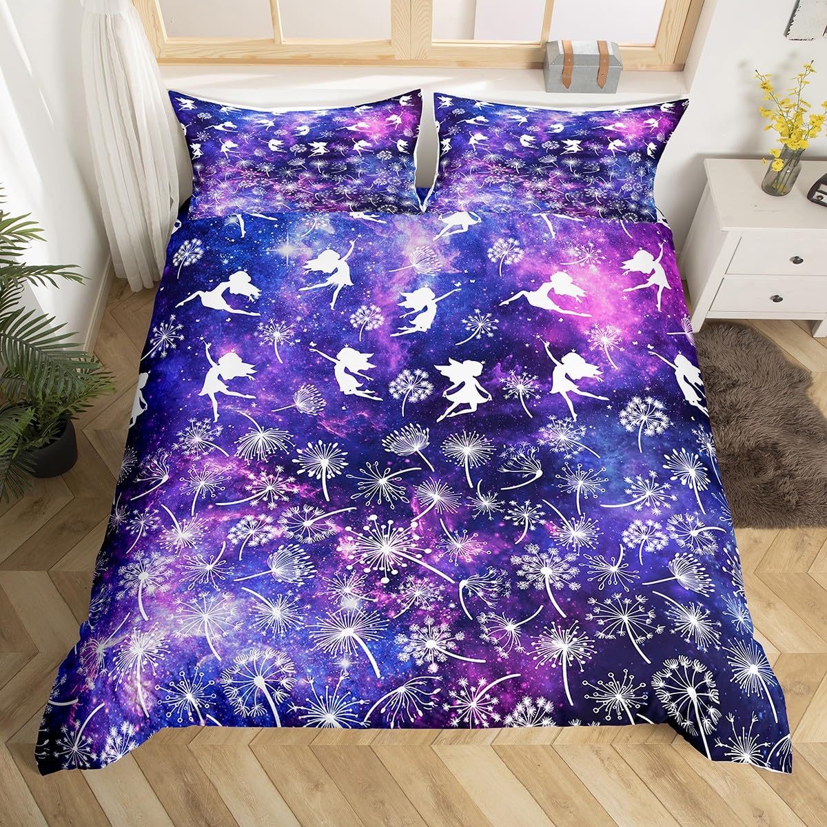 

Comforter Dandelion Wild Daisy Botanical Bedding Set Cute Butterfly Comforter For Boys Girls Farmhouse Comforter (quilt)-EU Single(135*200cm)3pcs