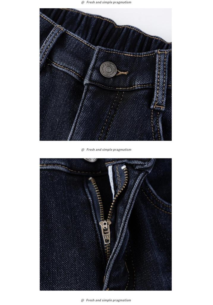 Womens' 2025 Winter Plus Size Fleece-Lined High-Waisted Straight Leg Jeans