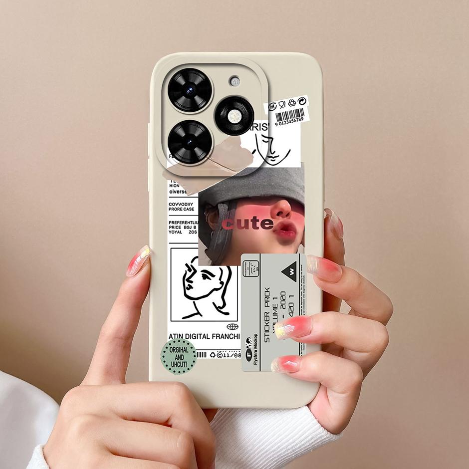 For Tecno Spark Go 2024 Case Cool Girl Cartoons Pattern Liquid Silicone Shell For Tecno Spark Go2024 New Design Prevalent Fundas