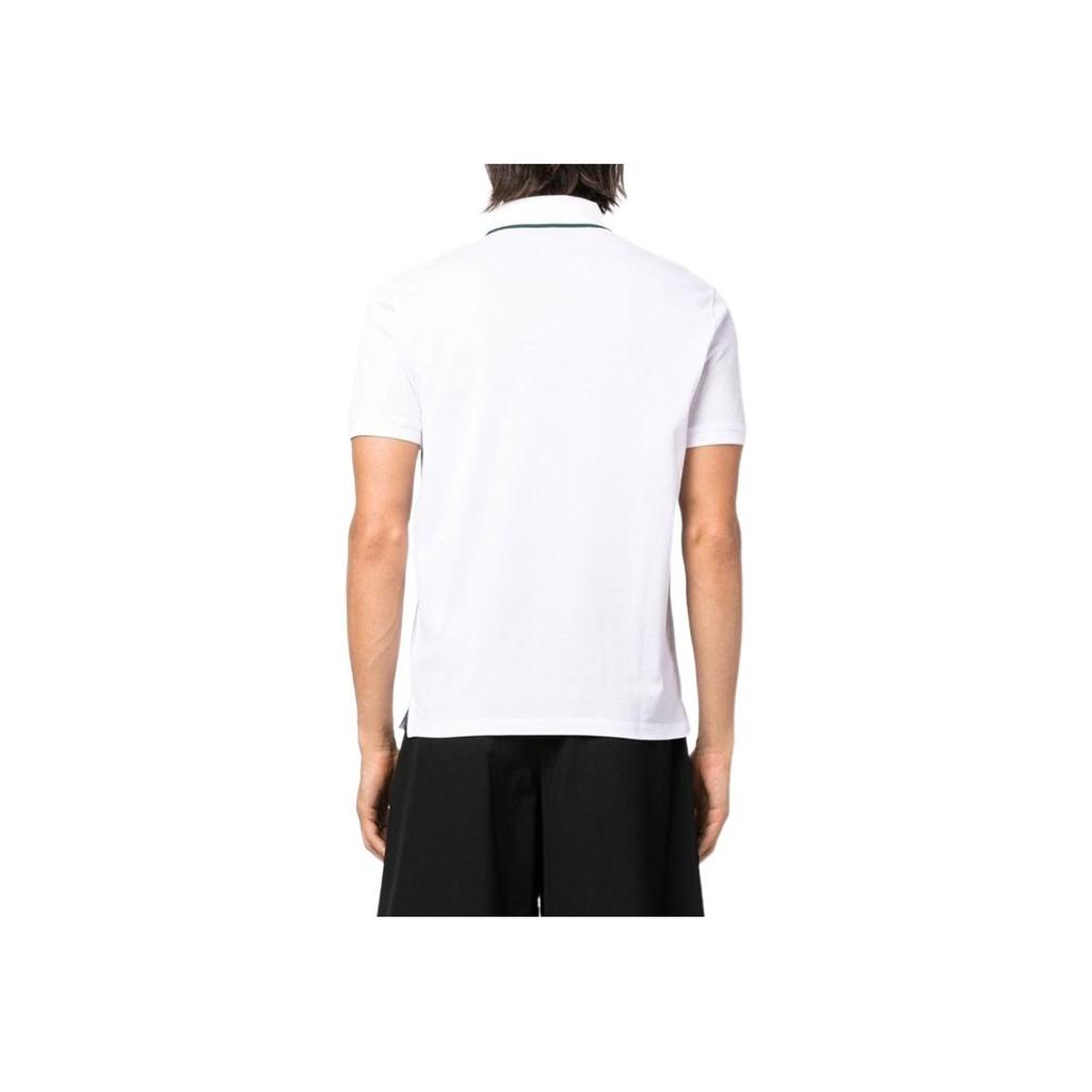Emporio Armani Color Block Striped Logo Print Short Sleeve Polo Shirt Men tops White 6L1FA5-1JTKZ-0100