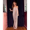 Women's Strapless Pleated Maxi Dress, Sexy Evening Party Gown for European & American, Formal Cocktail Dress
