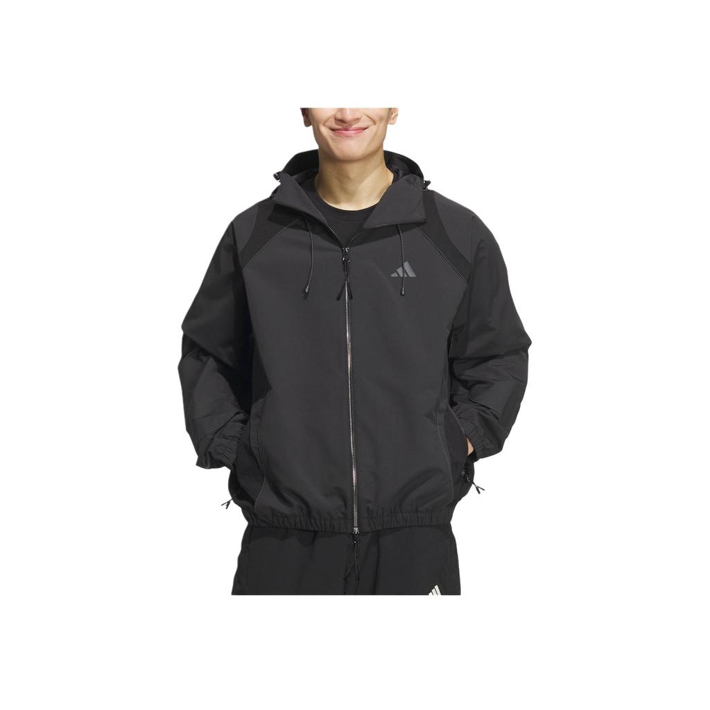 Adidas Fustl Woven Jacket Solid Color Sports Casual Hooded Jacket Men Jackets Black JI8735