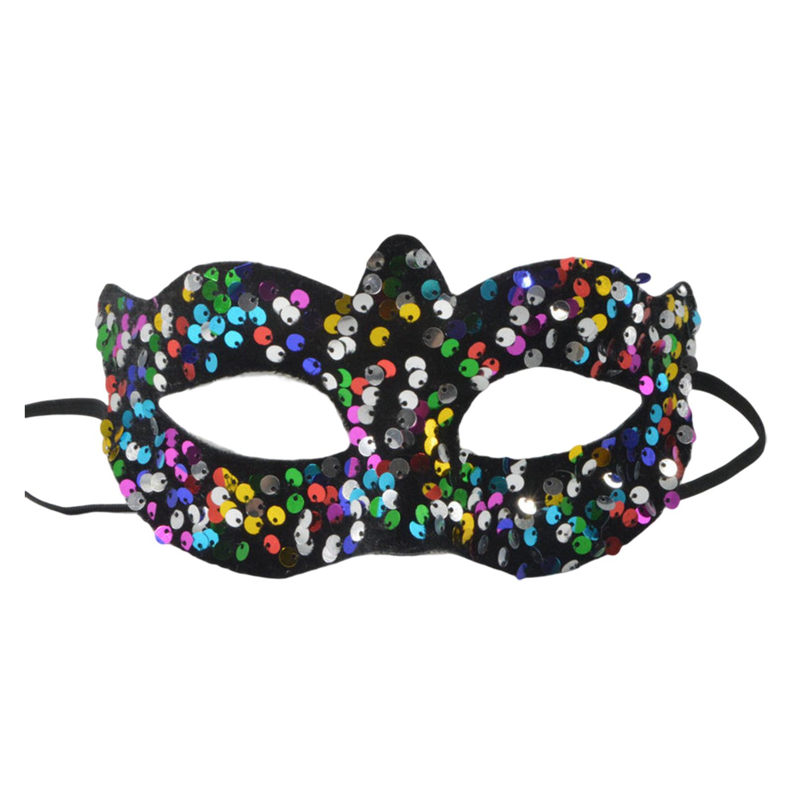 

Shiny Sequins Mask for Women Lady Masquerade Mask Party Mask Girls Pretty Half Face Mask Halloween Costumes Accessories темный кофе