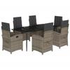 VidaXL Ensemble à Manger de Jardin avec Coussins 7 pcs, Table et Chaises avec Dossier Réglable, Meubles d'Extérieur Patio 3212357