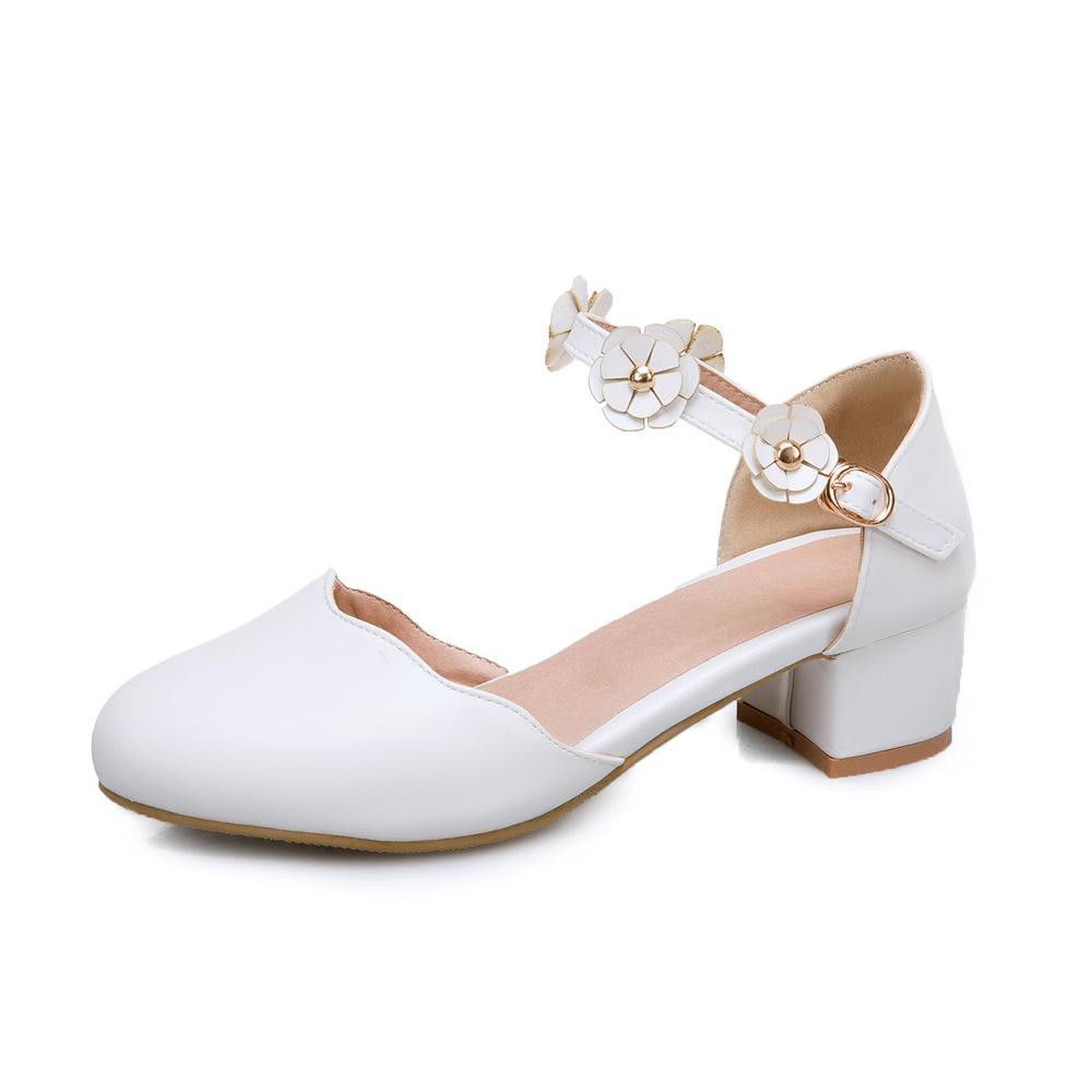 

Japanese Sweet Lolita Girls Party Sandals Sweet Flower Mary Jane High Heel Shoes Princess Cosplay Party Shoes Summer Pumps 28-39 39(24.5cm)