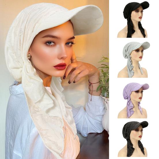 Women Headscarf Hat Elastic Design Shawl Baseball Hat Headscarf Lightweight Easy to Wear Head Covering Turban Hat