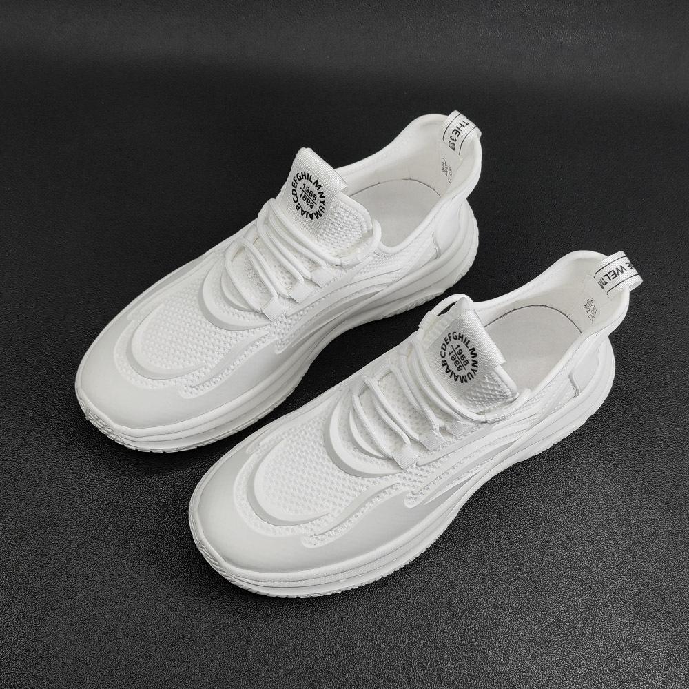 

Sneakers Breathable fly-woven mesh shoes Soft-soled running shoes Spring and autumn shoes Raw casual shoes 43 білий