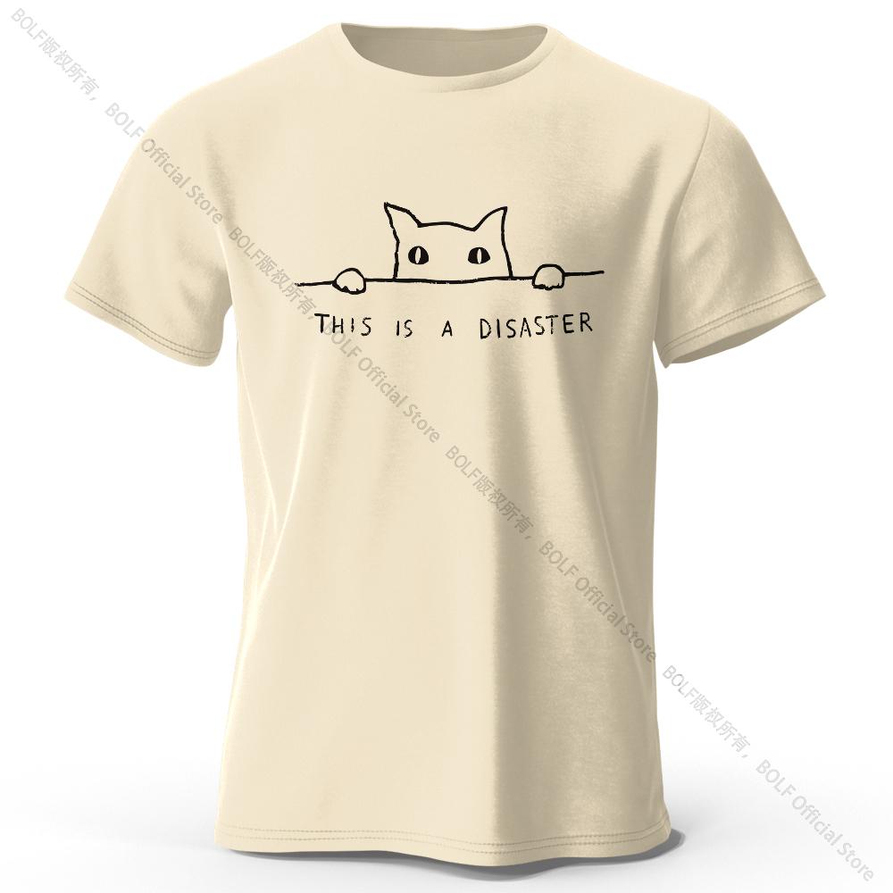 

Minimalist Line Art Cat Print 100% Cotton T-Shirt, Soft & Breathable Round Neck Short Sleeve Tee, Unisex Simple & Stylish 4XL