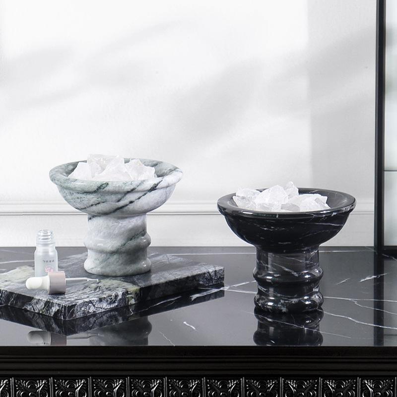Natural Marble Aroma Cup, Metal Cave Stone Candle Holder, Essential Oil Burner, Home Decoration, Dining Table Centerpiece