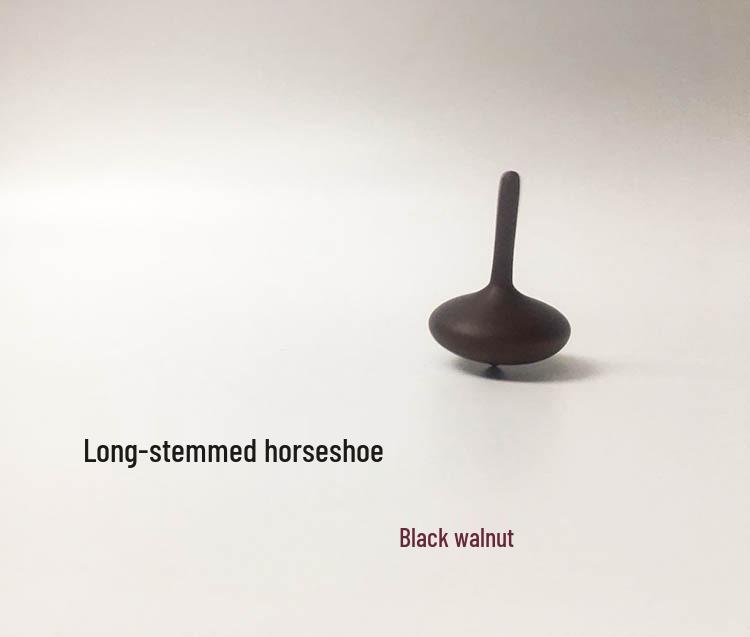 Black Walnut & Beech Wood Spinning Top Toy - Elegant Wooden Gift