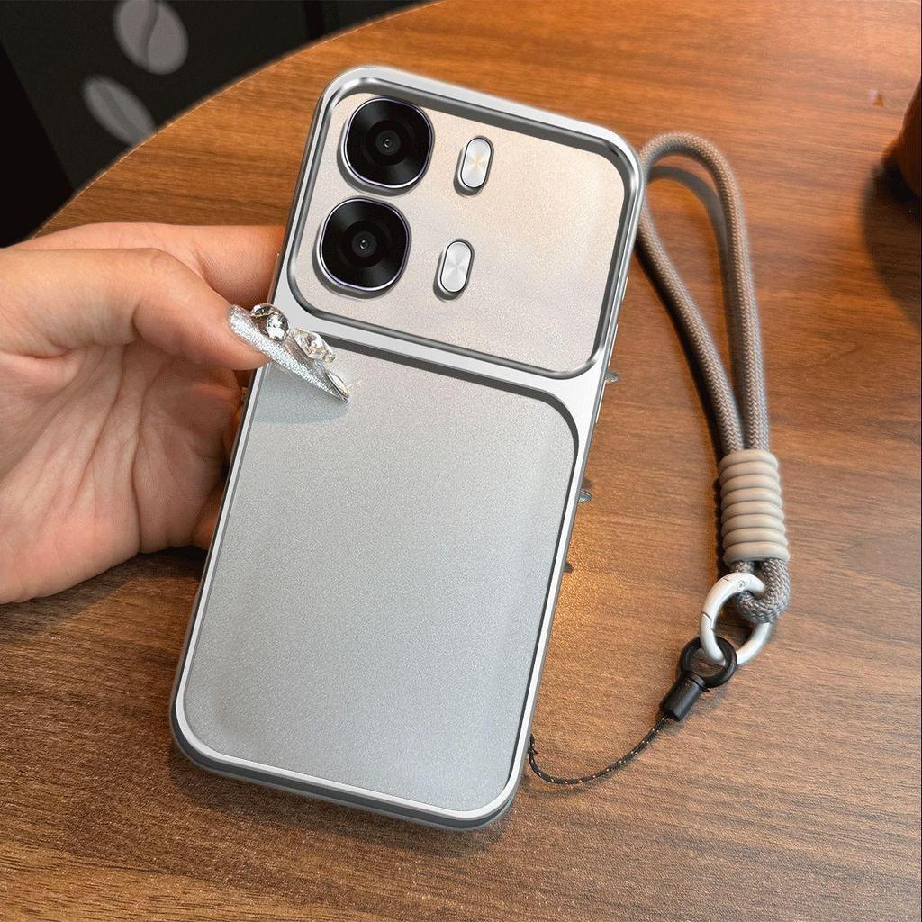 Luxury Big Window Phone Case with Lanyard for OPPO A6s 5G Premium Textured Casing