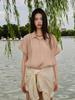 MER MER (2 Colors) Pleated Wide Collar T-Shirt_Black/Beige