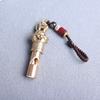 Rabbit Head Brass Whistle Keychain - Zodiac Outdoor Survival Pendant