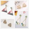 New Fashion Triangle Earrings for Women Colorful Enamel Korean New Imitation Pearl Dangle Earrings Unusual Boho Party Gifts