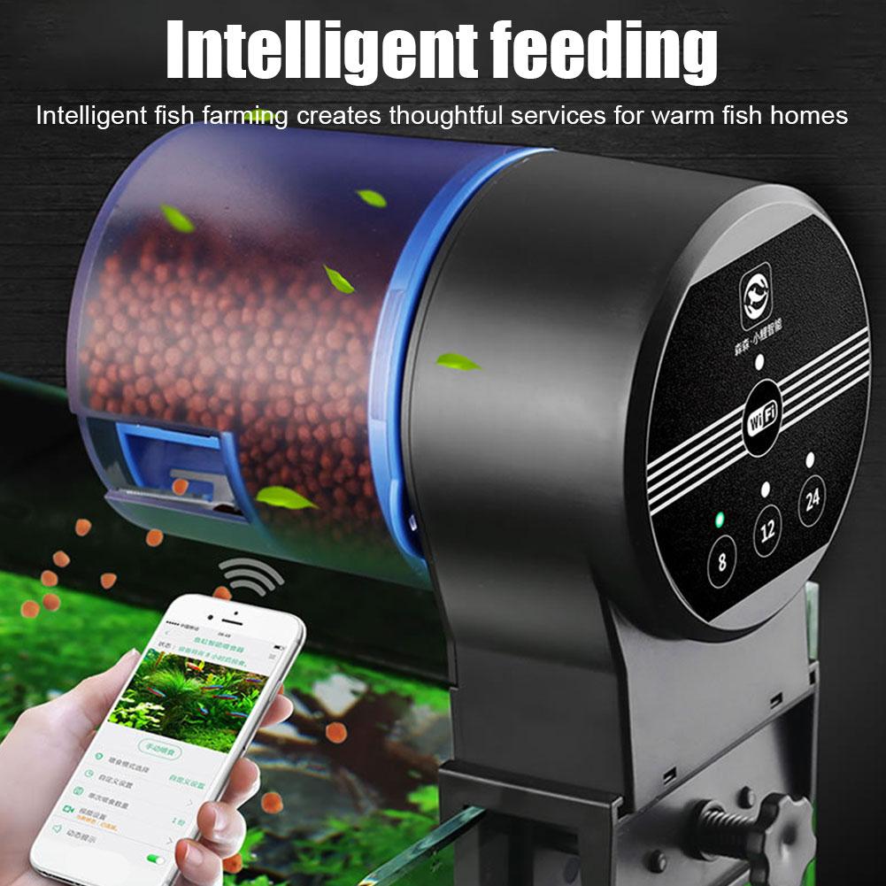 Feeder Automatic Fish Tank Feeding Adjustable Koi Goldfish Feed Fish Distribution Intelligent Timing Feeder Aquarium Rotati R8U8