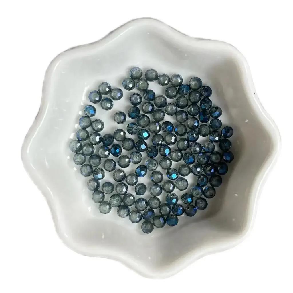 100pcs Czech Rondelle Crystal Beads AB Color Faceted Glass Beads Loose Spacer Beads for Jewelry Making DIY Necklace Accessories