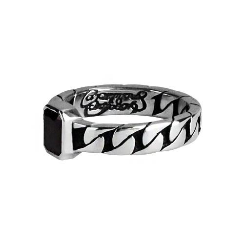 Anonymous Artisan Oldschool Chain Onyx Ring