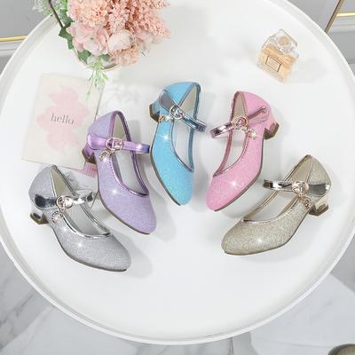Scarpe da Principessa per Bambine Scarpe di Cristallo in Pelle per Bambina Nuovi Sandali per Bambini