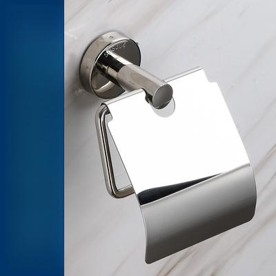 304 Stainless Steel Toilet Paper Holder Wall-Mounted No Drill, Creative Bathroom Tissue Roll Organizer for American