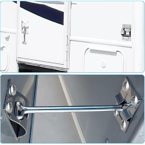 Linkstyle 2 Sets RV T-Style Door Latch Holder, Durable 304 Stainless Steel Camper Door Catch with Screws, Sturdy Door Retainer for RV, Trailer,