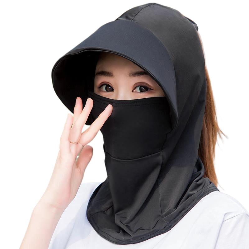1Pcs Summer Ice Silk Hats For Women Sun Hat With Breathable Suncreen Outdoor Bicycling Beach Cap Mountaineering Scarf