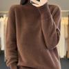 Thickened Half-high Neck Sweater for Women In Autumn and Winter New Simple and Versatile Cashmere Knitted Sweater Warm Base Shirt