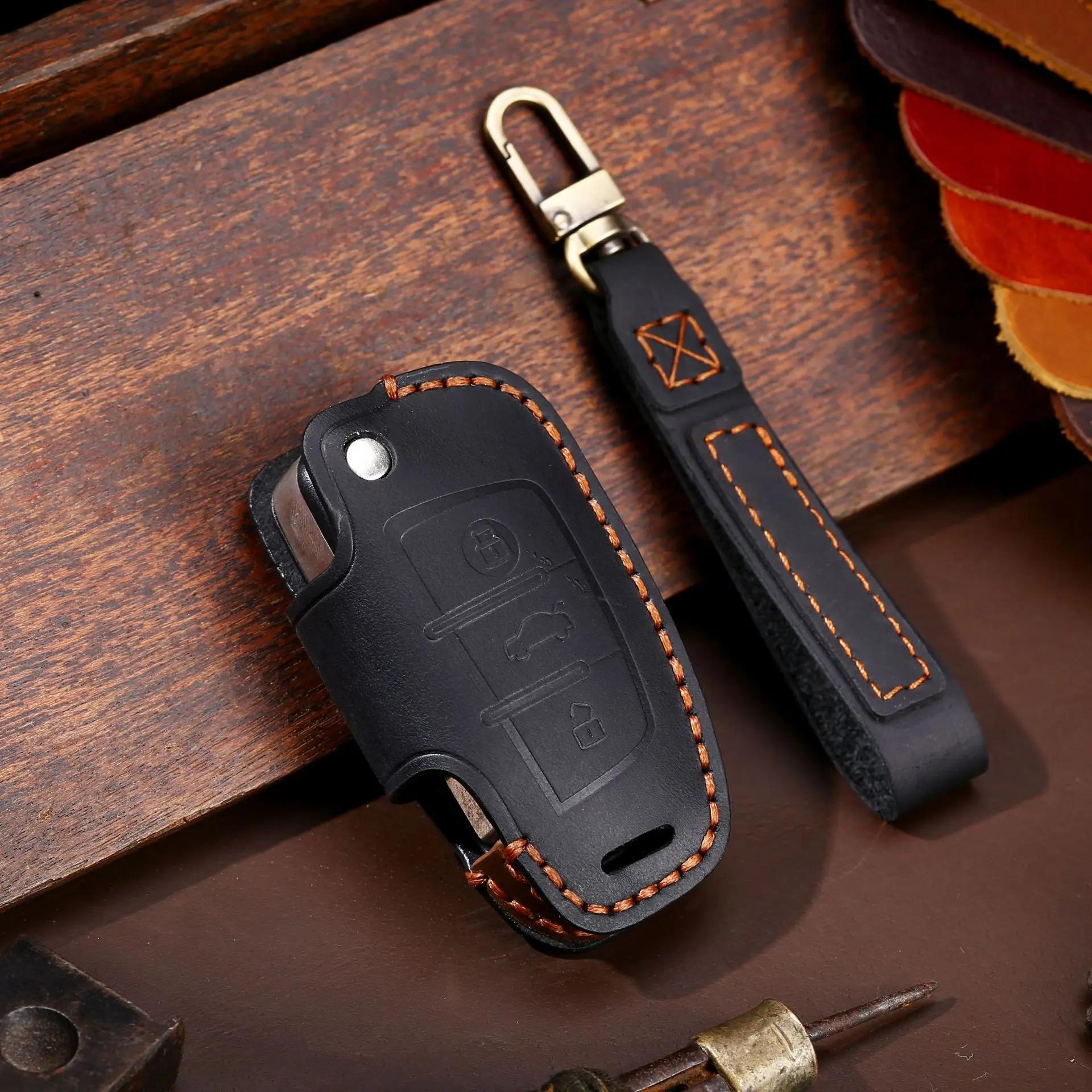 

Luxury Car Key Case Cover Leather Fob Protector Accessories Keychain for A6 A4L A5 A7 A8L Q7 Q8 A3 Keyring Shell Holder Bag